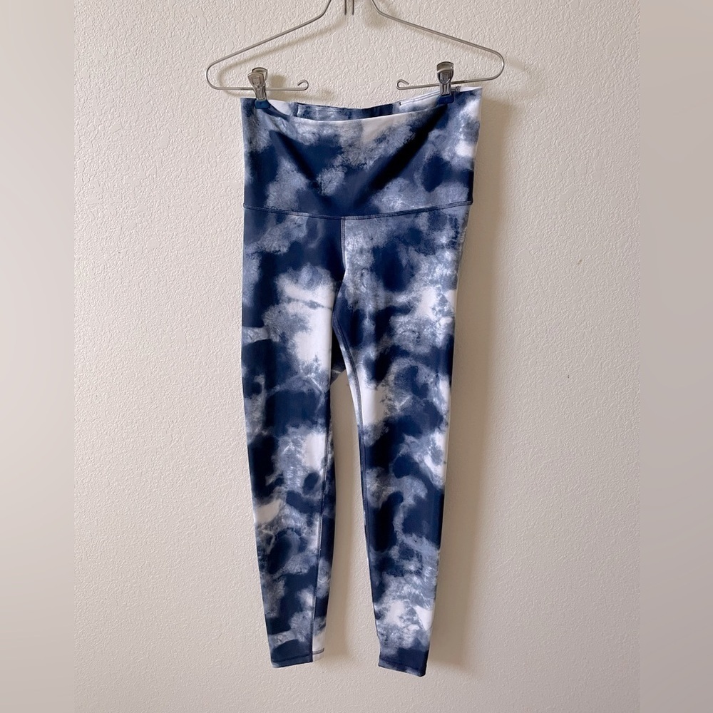 Old Navy Blue and White Tie-Dye High-Waist Leggings